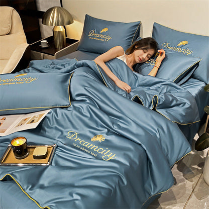 ⏳Especial por tiempo limitado⌛Juego de cama de cuatro piezas de seda helada de verano🛏️