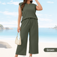 🌺Nieuwe artikelen 2025 - 50% KORTING🌺Dames Casual Set: Mouwloze Top & Broek met Wijde Pijpen