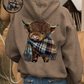 🎄🎅KERSTUITVERKOOP 50% KORTING!!🎁Leuke Highland Cow Cozy Fleece-gevoerde hoodie met capuchon🦬
