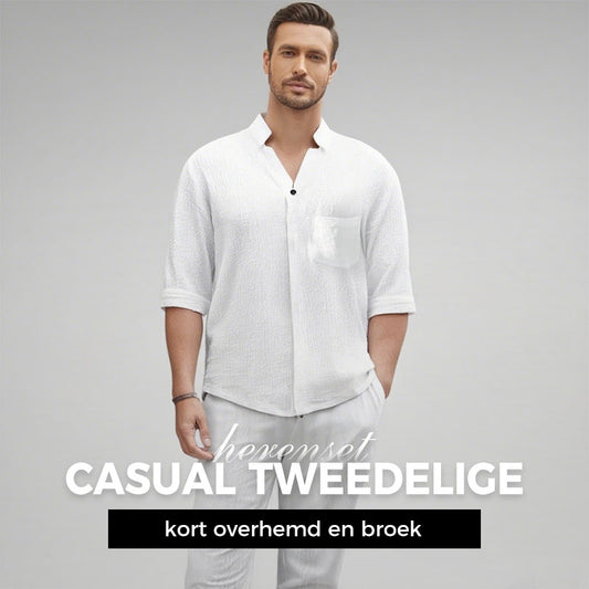 🌿2025 Hot Sale💧Tweedelige katoenen set voor heren: top en broek