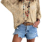 ⏰ Laatste dag aanbieding 50% korting 🔥 Hot Sale - Dames top in bohemian stijl met beige gehaakte details en V-hals