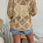 ⏰ Laatste dag aanbieding 50% korting 🔥 Hot Sale - Dames top in bohemian stijl met beige gehaakte details en V-hals