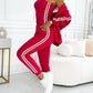 Vrouwen's drie - stukken set met baseballjacket en broeken