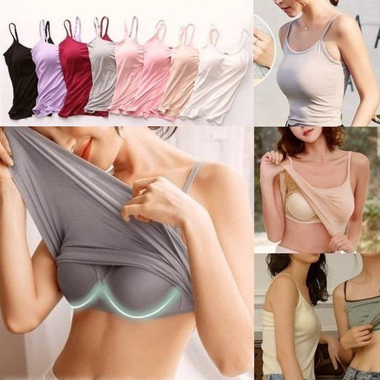 🔥 Laatste dag uitverkoop 🔥- Koop 1 en krijg 1 gratis🔥Loose fit tanktop met ingebouwde beha