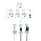 🎉Nieuwjaars Cadeau 50% KORTING!🔌Slanke Slimme Stekkerdoos (USB + Nachtlampje) – Individuele Schakelaars & Reisvriendelijk: Laad Meerdere Apparaten Tegelijk!