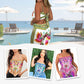 🔥Nieuw binnen - 50% korting💝Dames set: Exotische top met spaghettibandjes en print & losse broek (2-delig)
