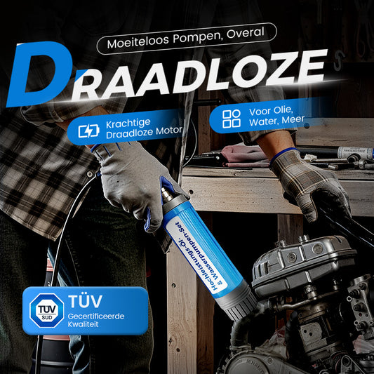 🖤 50% KORTING! Hoogwaardige Draadloze Olie- & Waterpompset – Krachtig 100W, Draagbaar & Multifunctioneel (Noodoplaader Inbegrepen!)