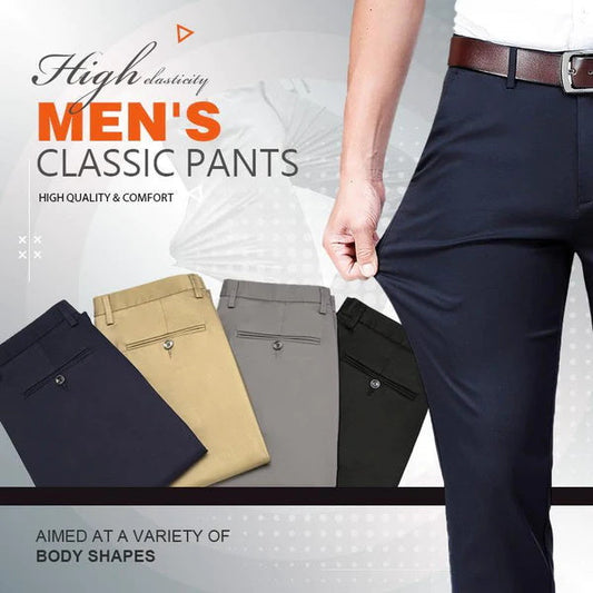 🔥 Pantalones clásicos de tiro alto para hombre – estilo atemporal, ajuste cómodo y versatilidad total | El básico que eleva tu look