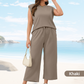 🌺Nieuwe artikelen 2025 - 50% KORTING🌺Dames Casual Set: Mouwloze Top & Broek met Wijde Pijpen