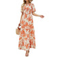 ⏰Aanbieding: 49% korting👗Casual damesjurk met bloemenprint, korte mouwen, ruches, hoge taille en zwierige pasvorm