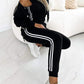 Vrouwen's drie - stukken set met baseballjacket en broeken
