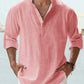 🔥Zomer Hot Sale🔥Heren katoenen linnen casual overhemd met lange mouwen