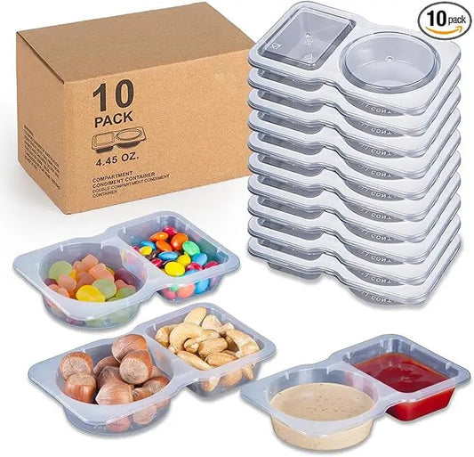 🔥HOT SALE 50% KORTING🔥Snackbakjes met dubbele compartimenten en deksels