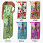 🔥Nieuw binnen - 50% korting💝Dames set: Exotische top met spaghettibandjes en print & losse broek (2-delig)