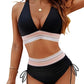 💃Vakantie-uitverkoop 49% KORTING💃High Waisted Tummy Control Color Block Bikini Sets