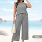 🌺Nieuwe artikelen 2025 - 50% KORTING🌺Dames Casual Set: Mouwloze Top & Broek met Wijde Pijpen