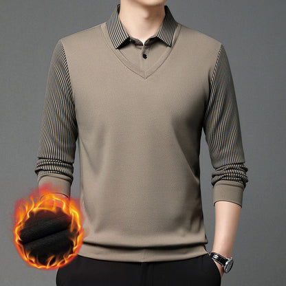 🔥50% DE DESCUENTO🔥Camisa de punto de dos piezas con solapa para hombre🎁