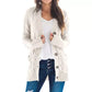 🔥Dames herfst casual langemouwen open vest met knopen en kabelpatroon (bij aankoop van 2 stuks gratis verzending)