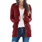 🔥Dames herfst casual langemouwen open vest met knopen en kabelpatroon (bij aankoop van 2 stuks gratis verzending)