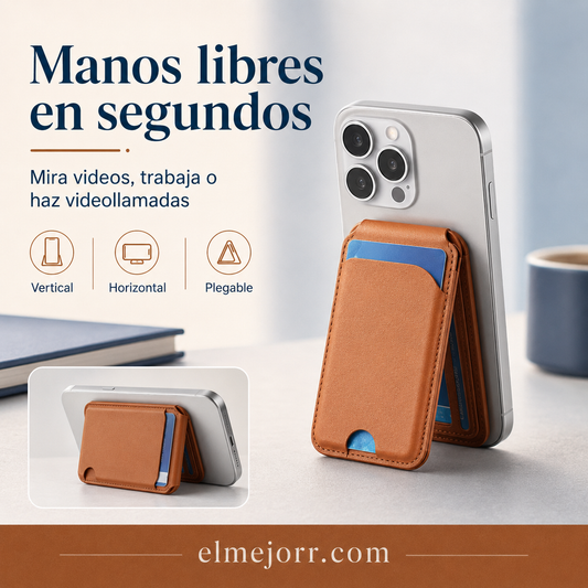 📱 Soporte magnético para teléfono con tarjetero – sujeción firme y espacio para tus tarjetas | Práctico, compacto y fácil de llevar | ¡Envío gratis a todo Chile!
