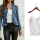 🧥 50% KORTING !! 🌸 Damesjeansjack met ruches en open voorkant – Lichtgewicht en vrouwelijk – Veelzijdig en chic 👗