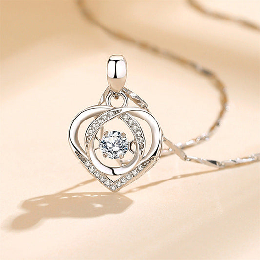💗Sparkle zilveren ketting met kloppend hart voor dames