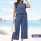 🌺Nieuwe artikelen 2025 - 50% KORTING🌺Dames Casual Set: Mouwloze Top & Broek met Wijde Pijpen