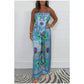 🔥Nieuw binnen - 50% korting💝Dames set: Exotische top met spaghettibandjes en print & losse broek (2-delig)