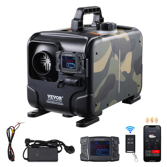 🔈🔈50% KORTING!!🌡️8 kW dieselkachel, 12 V/24 V alles-in-één diesel luchtverwarmer, Bluetooth app-bediening, afstandsbediening en display, CO-alarm, snelle verwarming💨