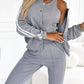 Vrouwen's drie - stukken set met baseballjacket en broeken