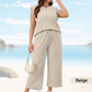 🌺Nieuwe artikelen 2025 - 50% KORTING🌺Dames Casual Set: Mouwloze Top & Broek met Wijde Pijpen