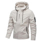 🔥50% DE DESCUENTO🔥Chaqueta con capucha para hombre, color liso, impermeable, cortavientos, con cordón y cremallera