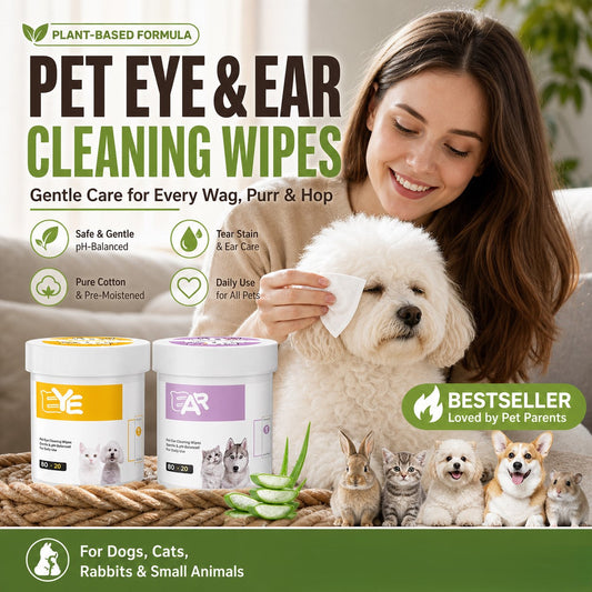 ✨ ¡Sorpresa, 50% de descuento! 🐈🐕 Mantener a tu mascota peluda limpia es fundamental. Toallitas limpiantes de origen vegetal natural para ojos y oídos de mascotas