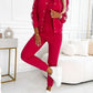 Vrouwen's drie - stukken set met baseballjacket en broeken