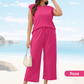 🌺Nieuwe artikelen 2025 - 50% KORTING🌺Dames Casual Set: Mouwloze Top & Broek met Wijde Pijpen