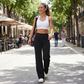 👖 Pantalones holgados de cintura alta – rectos, versátiles y con tejido elástico cómodo | Bolsillos prácticos para trabajo, paseos y casa