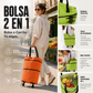 🛒🔥 50% OFF POR TIEMPO LIMITADO | Carro de Compra Plegable 2 en 1 ✨ Bolsa de 30L con Ruedas Ocultas, Ligera y Fácil de Transportar