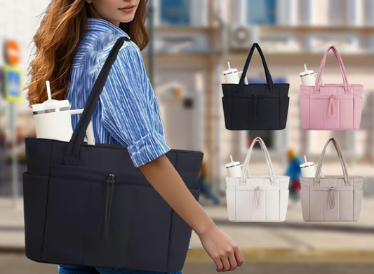 💕Hot Sale 50% KORTING🎁Wandering Nature Puffer Tote Bag met bekerhouder, laptopvak en trolleyhoes voor reizen, werk, verpleegkundigen en vrouwen