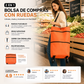 🛒🔥 50% OFF POR TIEMPO LIMITADO | Carro de Compra Plegable 2 en 1 ✨ Bolsa de 30L con Ruedas Ocultas, Ligera y Fácil de Transportar