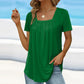 💖Zomerspecial - 49% korting💖Vierkant Hals Effen Kort Mouw T-shirt - Chique & Elegante Stijl