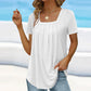 💖Zomerspecial - 49% korting💖Vierkant Hals Effen Kort Mouw T-shirt - Chique & Elegante Stijl