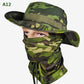 Sombrero de pesca de camuflaje 2 en 1 y envoltura de cuello de máscara
