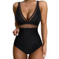 💃Vakantieaanbieding 49% KORTING💃Contrast Mesh Gerimpeld Eendelig Badpak Voor Dames