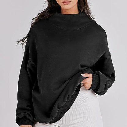 Vrouwen pullover sweatshirt met een opstaande kraag en lange mouwen