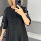 【💥Nieuw model 2024 - 40% korting💥】👗Plus Size Flared Jurk met Stippen Decor