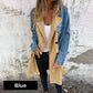 Middellange trenchcoat met denim-jeansnaden