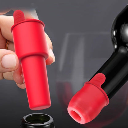🍷Tijdelijke aanbieding: halve prijs - siliconen wijnstop met handvat 🍻