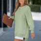 2025 Hot Sale🌟 Lange Mouw Pullover met Rits Slit – Casual Sweatshirt Jurk voor Dames 👗✨