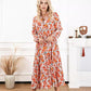 🌸Lentespecials - 50% korting💐 Dames Bohemian Midi-jurk met lange mouwen en V-hals