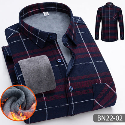 🎅Kerstcadeaus – 50% korting 🔥Herfst-Winter Heren Casual Fleece Verdikt Warm Shirt